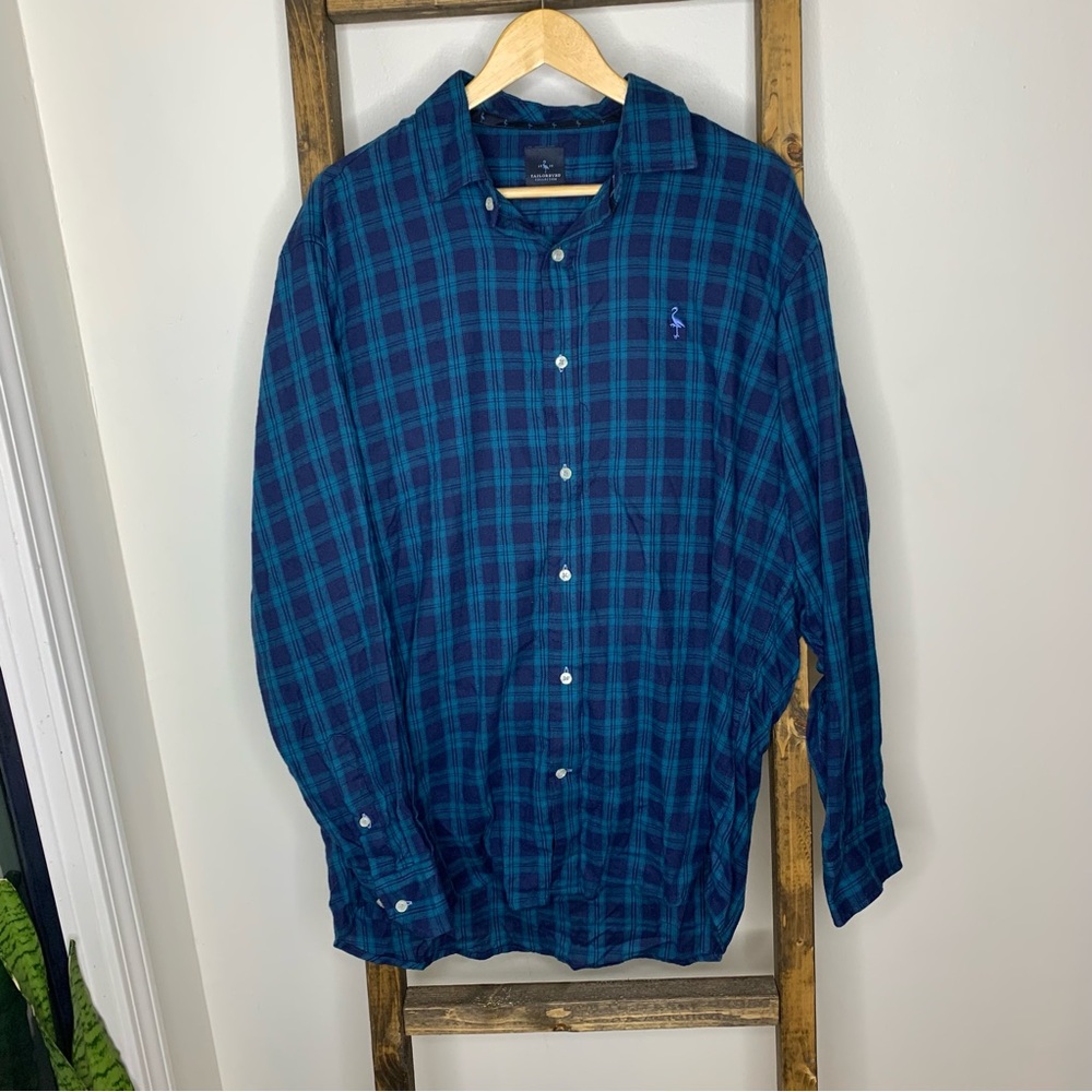 Tailorbyrd Blue Plaid Button Down Shirt